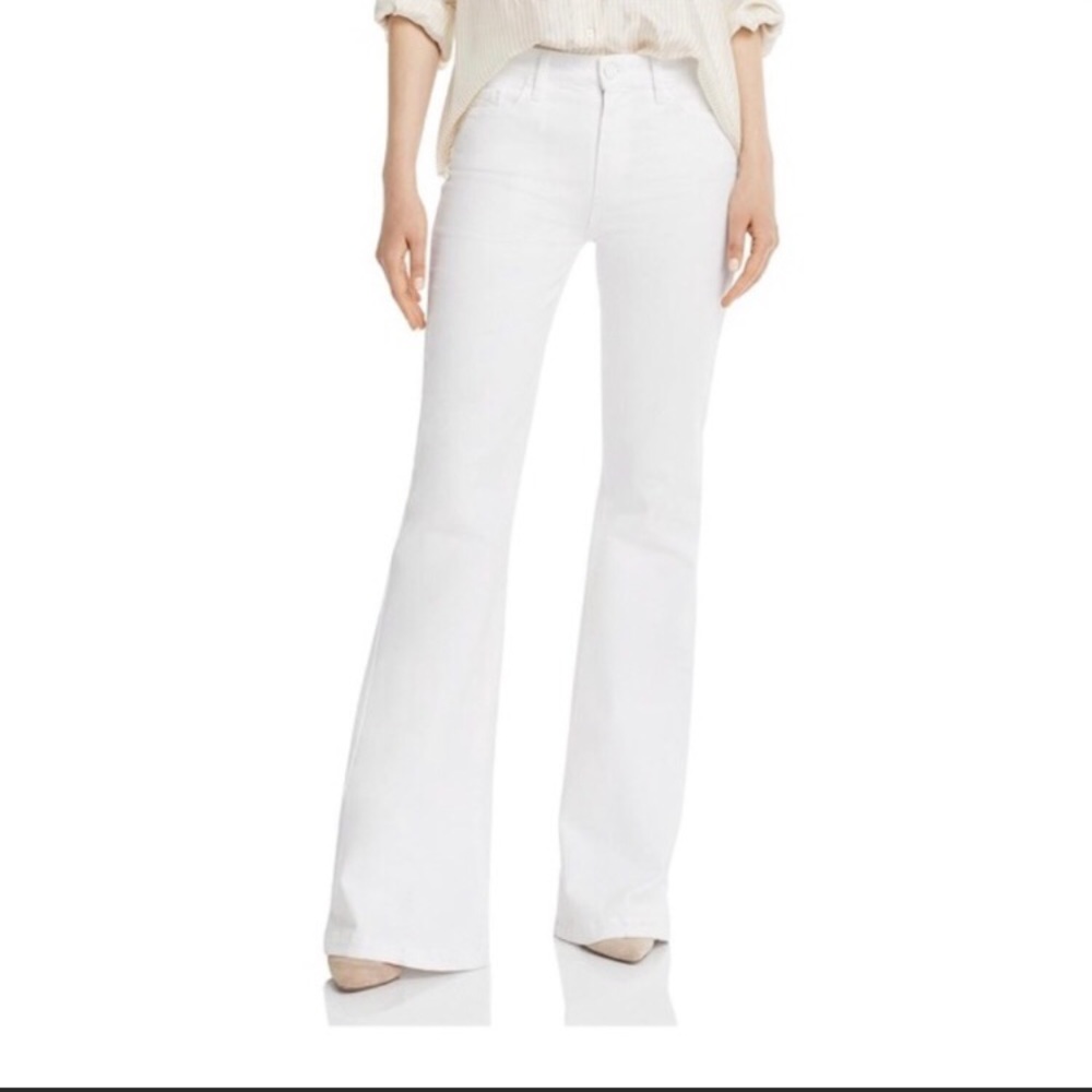 Paige wide leg white jeans